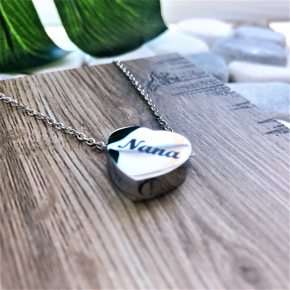 Nana Papa Love urn heart ashes cremation necklace - Picture 4 of 7